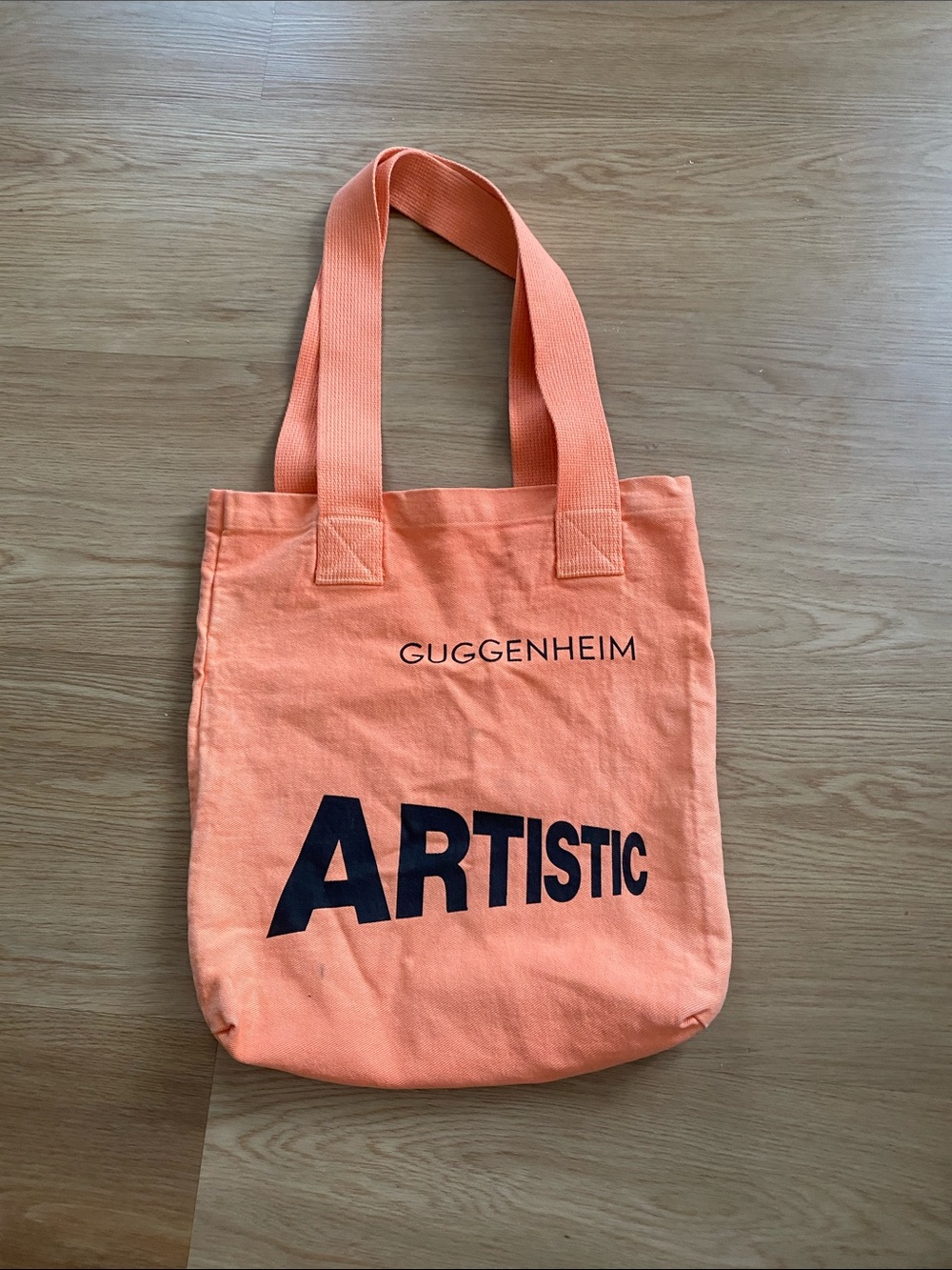 Guggenheim museum ARTISTIC Orange Canvas Tote NYC